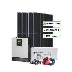 dễ dàng lắp đặt dân cư 5kw tắt lưới điện năng lượng mặt trời hệ thống