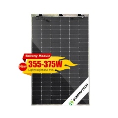 Tấm pin mặt trời đơn tinh thể Sunway 355-375w hiệu quả và bền bỉ cho ban công dân cư